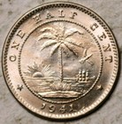 1941 Liberia 1 2 Cent  unc 