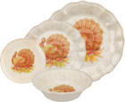 Ware 16 Piece Glitter Turkey Melamine Dinnerware Sets  Outdoor Dishes Set  Plate