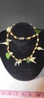 Vintage Lampwork Glass Bird Leaf Necklace Venetian Czech Style Art Deco Figural