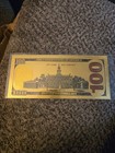100mg 24k Gold 2009  100 Dollar Bill Federal Reserve Banknote With White Coa