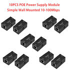 10pcs Passive Rj-45 Poe Injector Splitter Power Over Ethernet Adapter Cctv 