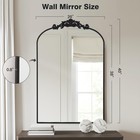 Filigree Arched Wall Mirror 26 x38  Wall-mounted Mirror With Vintage Ornate C   