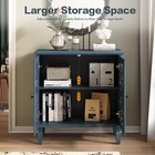 31in Sideboard Buffet Credenza 2 Hollow Carving Doors Adj Shelves Antique Blue