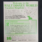 Vintage 1979 Welcome To The Walt Disney World Vacation Kingdom - Park Ticket Wdw