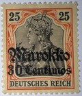 Travelstamps  Germany Offices In Morocco Ovpt Stamp Scott  49 Mint Mogh Wmk