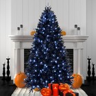       free Shipping       black Christmas Tree  6 Feet  Blue Lights  1460 Branches 