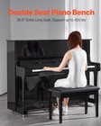 Duet Piano Keyboard Bench Storage Padded Chair Wooden Vanity Bookcase Stool