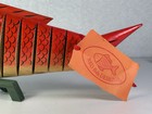 Handcrafted Red Articulated Wooden Fish Sculpture By Red Fish Designs Rare Orig