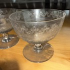 Three  3  Antique Fostoria Etch 47  stem  114  Champagne tall Sherbet Glasses