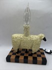Vintage Folk Pop Art Chubby White Lamb Farm House Miniature Lamp Light 6 