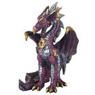 Purple Dragon With Gems Medieval Fantasy Figurine Sculpture Statue Decoration