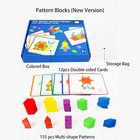155 Pieces Wooden Puzzle Montessori Pattern Blocks Educational Toy Development