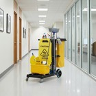 Housekeeping Commercial Cleaning Janitorial Maid Cart Caddy W  Wheels 440lbs New