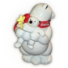 Vintage Coca-cola Christmas Polar Bear 12    Cookie Jar Hand Painted Earthware
