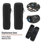 Black Eva Hard Shell Pencil Case Stylus Pen Holder Earphone Storage Pouch Bag