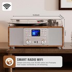 Retro Bluetooth Record Cd Player Stereo Speakers Turntable Internet Radio Usb Sd
