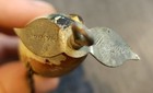 Vintage Heddon Dowagiac Sos Minnow Fishing Lure Glass Eyes Wood