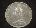 Great Britain 1890 Double Florin Silver Km763 Extremely Fine  v15