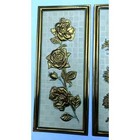 4 Vintage Metal Wall Plaques Brass Flower Lover Elpec England