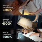 Usb Rechargeable Clip-on Book Light  3 Colors 3 Brightness  Dimmable