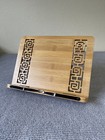 Bamboo Cookbook Book Stand Adjustable Folding Recipe Tablet Holder Decorative