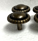 Antique Brass Art Deco Cabinet Knobs Beaded Design Lot Of 10