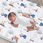 Bedtime Originals Construction Zone Baby Fitted Crib toddler Sheet- White trucks