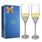 Jozen Gift Champagne Flutes -his And Hers wedding Toasting Glasses For Engagemen