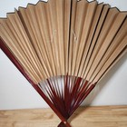 Large Chinese Bamboo Fan W  Blue Bird Blossom Scene 46x35  Signed