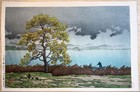 Kawase Hasui Matsue Rain By The Lakeside 1932 Woodblock Print Watanabe Seal