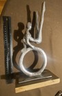 Vintage Metal Sculpture Statue - Gymnastics Acrobatics Ring Balance Look 