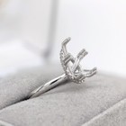Hidden Halo Ring Semi Mount W Earth Mined Diamonds In 6x9 Mm Pear Shape Ring 