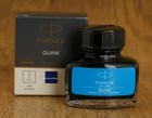 2 X Combo Genuine Parker Quink Fountain Pen Ink Bottle 30ml Black  blue