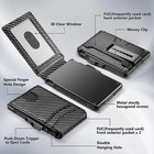 Men s Slim Popup Bifold Carbon Fiber Wallet  Rfid Blocking  Money Clip  Men Gift