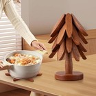 Wooden Tree Trivets For Hot Dishes  Foldable Trivets For Pots pans bowls teapots