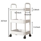 Baby Diaper Cart With Wheels And Handle 3 Tier Rolling Cart Diaper Organizer    