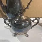 Vtg Silverplate Coffee tea Set     Gothic Patina Perfect For Halloween fall D  cor