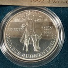 1992 Columbus Quincentenary 2-coin Proof Set Discovery Original Case boxes coa
