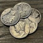  lot Of 10  Mercury Dimes Mixed Dates 1916-1945 Metal Coin Collectibles
