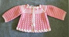New Gift Handmade Crochet Baby Girl Valentins Day easter Pink Sweater Set 3-6m