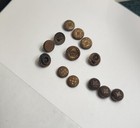  antique Victorian Brass Button Lot - Crown  Geometric  Floral  Starburst Design