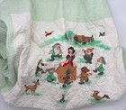 Vintage Baby Crib Quilt  Snow White And The Seven Dwarfs  52  X 40  