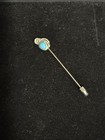 Vtg Navajo Sterling Silver Sleeping Beauty Turquoise Hat Pin Southwestern Lapel