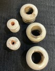 Antique Porcelain Insulators From Lightning Rods 2 Sizes  Lot Of 5