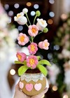Flower Crochet Lily Of The Valley Pot  Handmade Knitted Yarn Flowers Pot 
