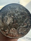 Sun Dragon Phoenix Koi Fish Talisman Hippie Vtg 1974 Bergamot Brass Belt Buckle