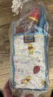 Vintage Winnie The Pooh Diaper Bag 12 Piece Gift Set Bottles  Rattle  Utensils