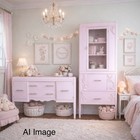 2 Piece Art Deco Bedroom Set Armoire   Dresser W Orchid Flower Resin Mold Design