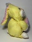 Vintage Fisher Price Puffalump Yellow Easter Bunny With Egg Stuffed Plush 1988