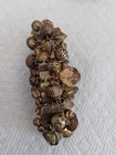 Golden Brown Bracelet Vintage Retro  Plastic Beaded Handmade  Elastic Stretchy
